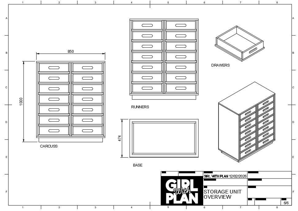 Plywood Drawer Storage Unit Plans | 18mm Workshop Cabinet Build (PDF ...