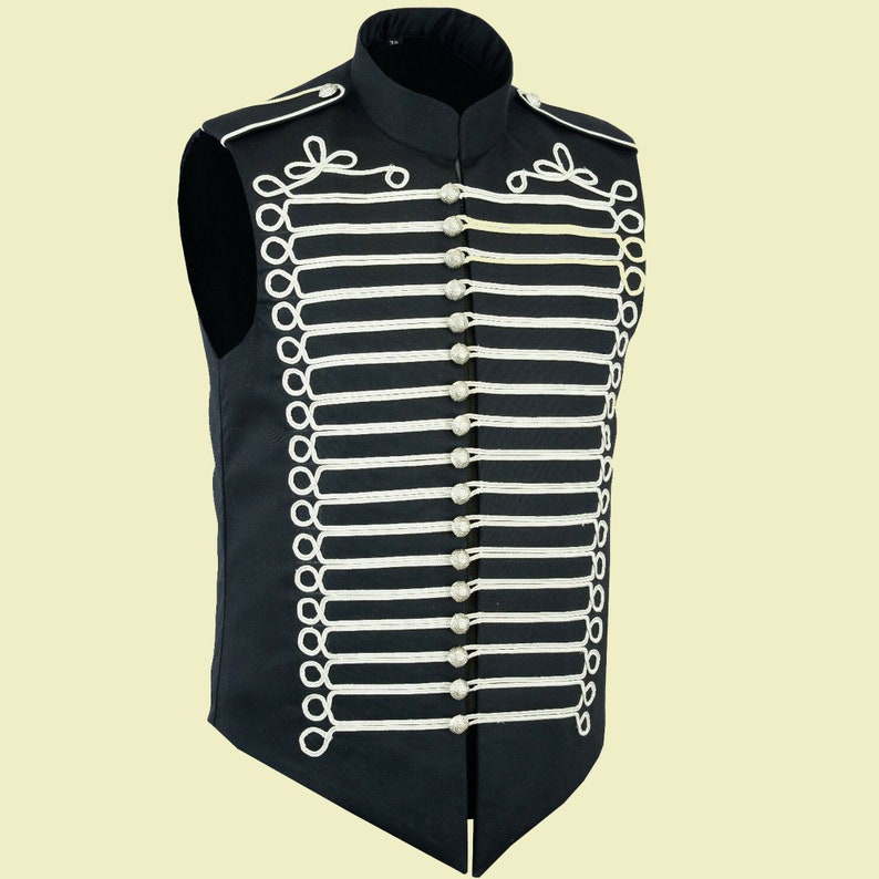 Man,s fashion braid jacket,Hand Made Military Hussar Drummer Sleeveless Parade Jacket Vest