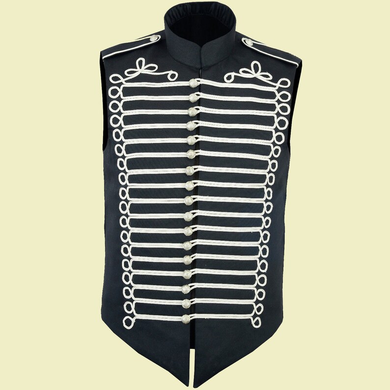 Man,s fashion braid jacket,Hand Made Military Hussar Drummer Sleeveless Parade Jacket Vest