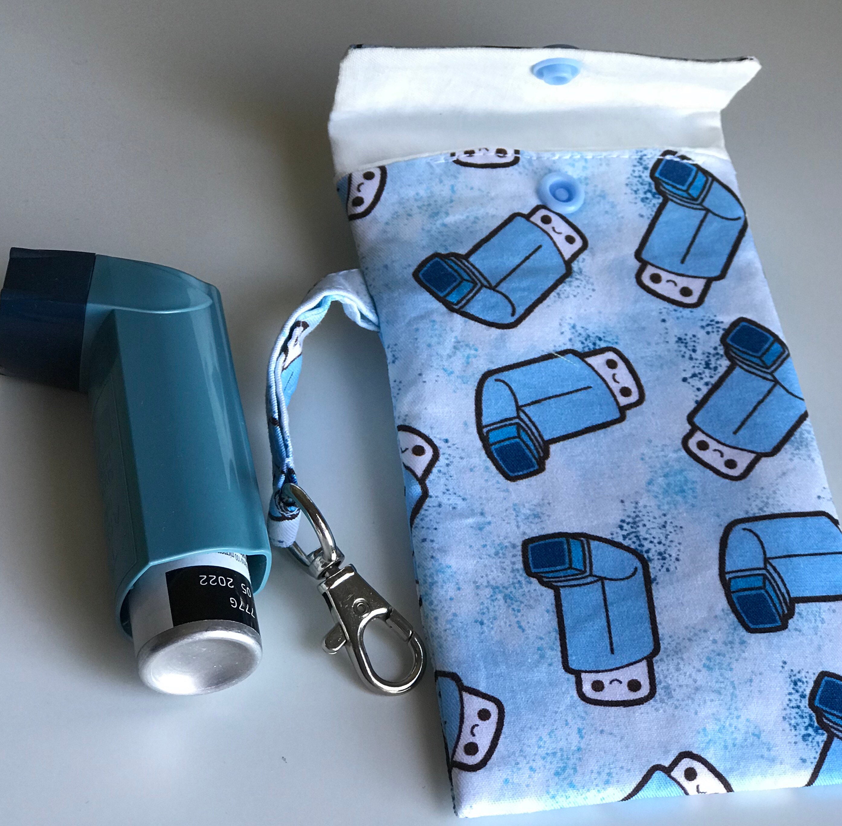 Asthma inhaler carry pouch in cute friendly inhaler print Etsy