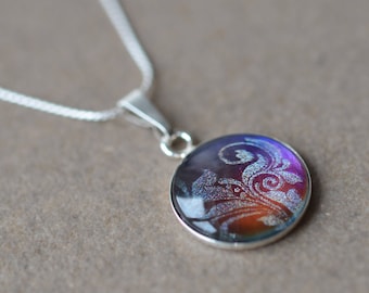 sterling silver pendant necklace sterling silver and purple necklace sterling silver purple necklace sterling silver pendent silver Ag925