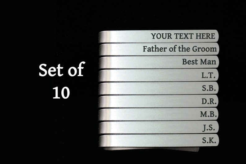groomsmen tie clip Father of the Groom mens accessories custom tie clip custom silver tie clip Father of the Bride set of 10