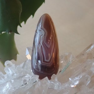 Botswana Agate Cabochon, Gray & White Banded Agate. 113L0026