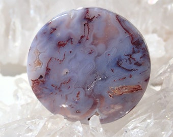 Marta Ranch Moss Agate Cabochon, Blueish Purple with White, From a Veteran Owned Studio  124L0018