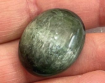 Actinolite Cabochon, Chatoyant Actinolite, Cats Eye Actinolite 149L0209