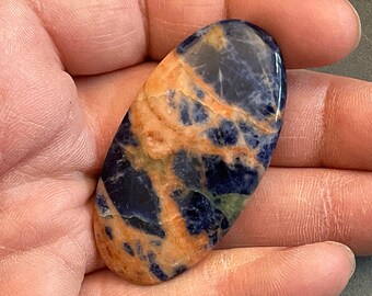 AAA Natural Sunset Sodalite Cabochon, Sodalite and Orange Calcite Cabochon 164L0008