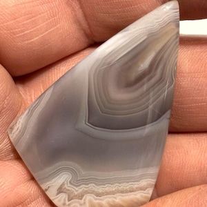 Botswana Agate Cabochon, Blue Gray & White Banded Agate  113L0187