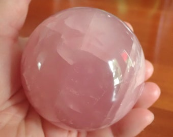 Rose Quartz Sphere, Nature Stone, Natural Crystal Ball.