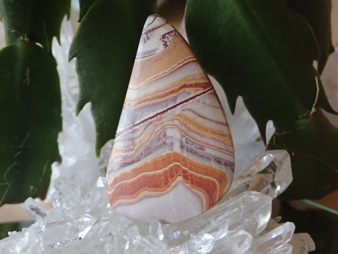 Paint Brush Jasper Cabochon, Reddish Brown and Beige, Nice Patterns and