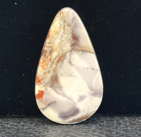 Tiffany Stone Cabochon Utah • Gray Tan Dendritic Opalized Fluorite • Natural Stone • Jewelry Making Gemstone 136L0084