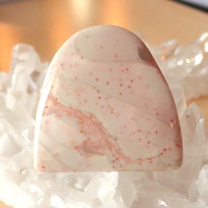 Willow Creek Jasper Cabochon Idaho • Peachy Orange Gray Beige Porcelain Jasper • Jewelry Making Gemstone 125L0226