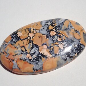 Maligano Jasper Cabochon, Creamy Yellowish White & Blueish Gray, From a Veteran Owned Studio