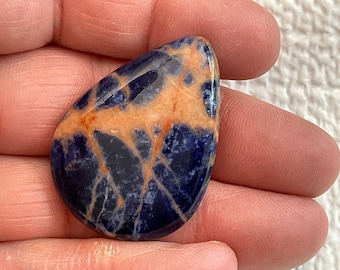 AAA Natural Sunset Sodalite Cabochon, Sodalite and Orange Calcite Cabochon 164L0021