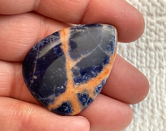 AAA Natural Sunset Sodalite Cabochon, Sodalite and Orange Calcite Cabochon 164L0017