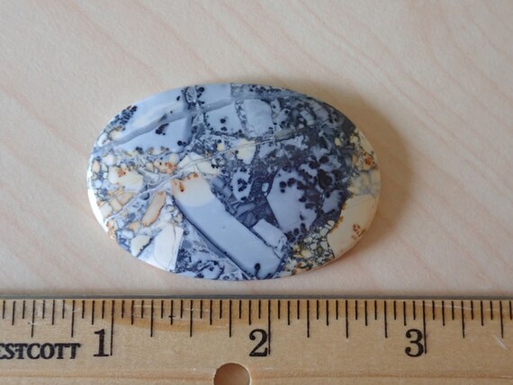 125L0291 Reddish Brown /& Blue Gray 52 x 29 Maligano Jasper Cabochon Nice Pendant Size
