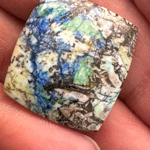 White Azurite, Russian Azurite Cabochons, Jewelry Making Supplies 143L0238