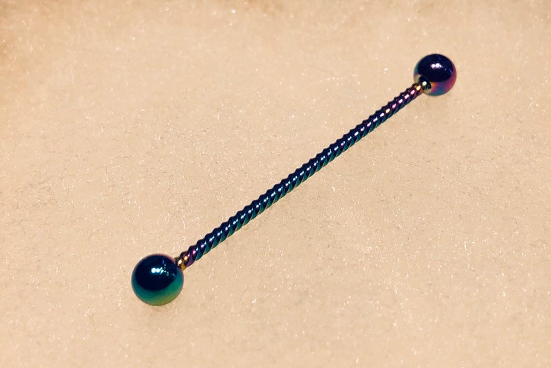Twisted Rope Surgical Steel Industrial Barbell