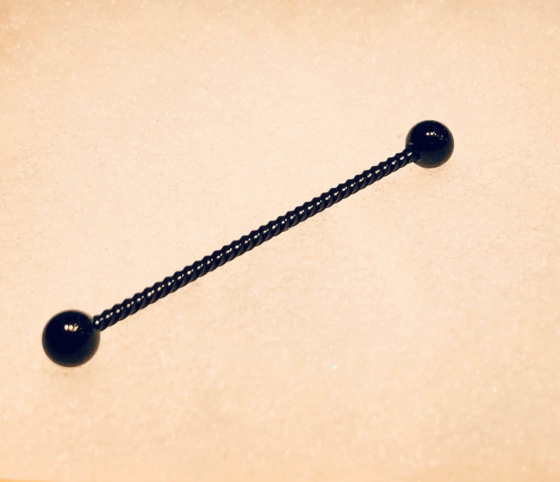 Twisted Rope Surgical Steel Industrial Barbell