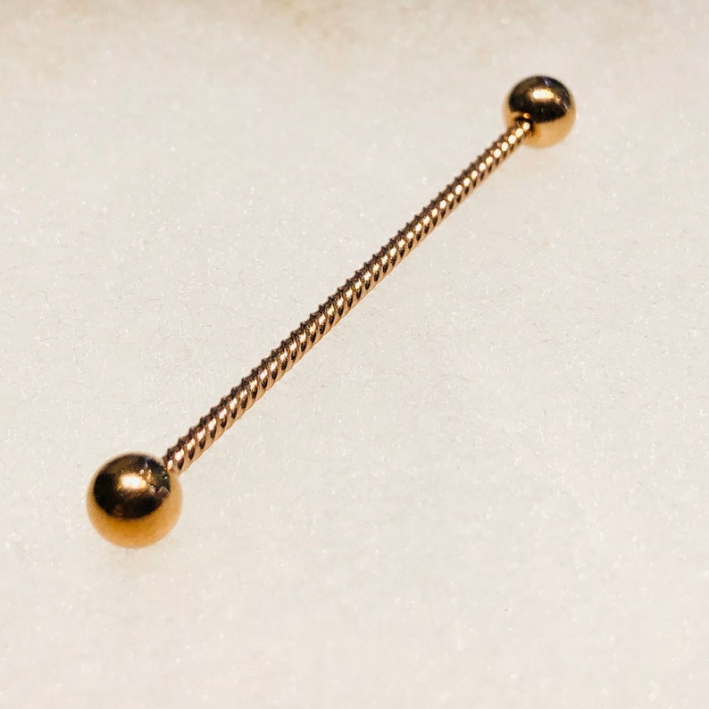 Twisted Rope Surgical Steel Industrial Barbell