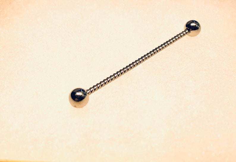 Twisted Rope Surgical Steel Industrial Barbell