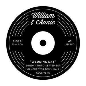 Personalised Vinyl Inspired Wedding Day Beermat / Coaster. This cost is for a Sample beermat. Please see description for costs. image 3