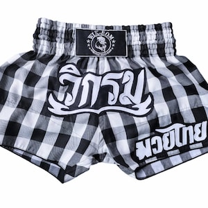 Limited Muay thai boxing shorts scotish style 2 Wik-Rom brand (5% of price is for charity & solidarity ) from Thailand