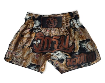 Limited Muay thai boxing shorts tiger Wik-Rom brand  (5% of price is for charity & solidarity ) from Thailand vintage