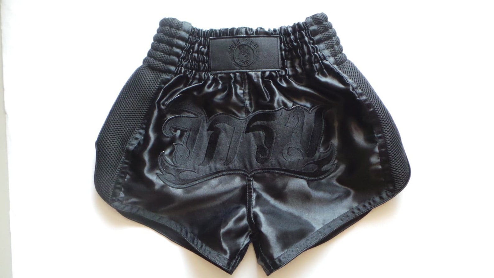 Premium Satin Muay Thai Boxing Shorts All Black Wikrom Brand Etsy