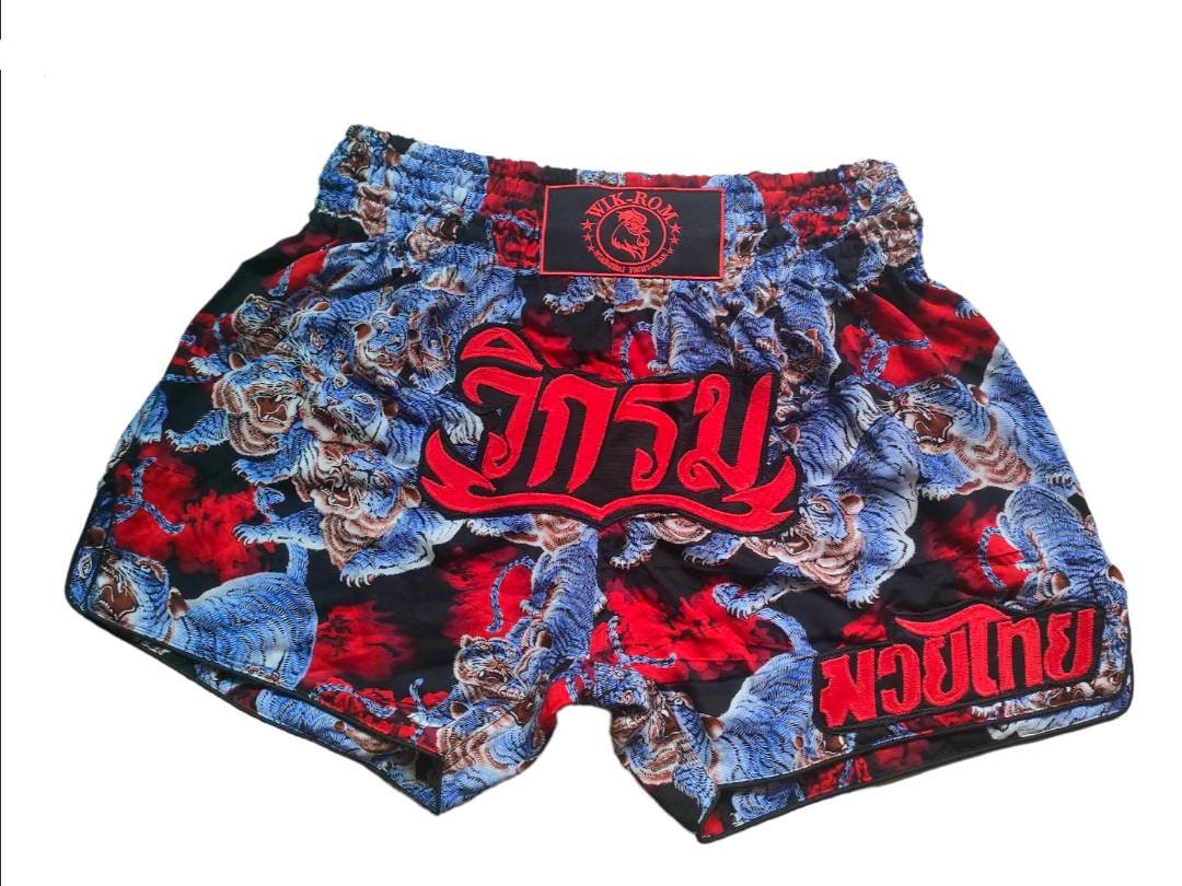  FBT Pantalones cortos de boxeo con costuras de Muay Thai en las  piernas, Rojo - : Ropa, Zapatos y Joyería