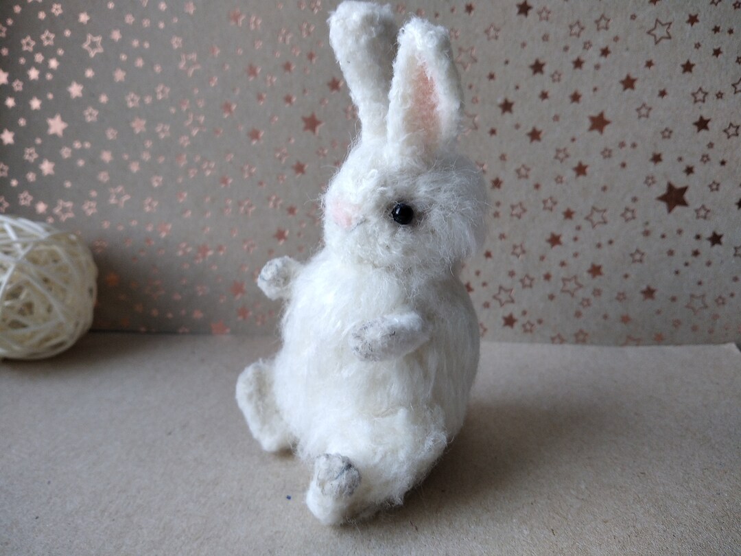 Miniature White Bunny Tiny Crochet Rabbit Mini Animal for Gift ...