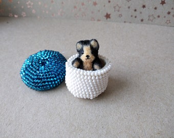 Micro miniature black bear collection toy crochet animal tiny bear mini amigurumi pet for doll dollhouse toy