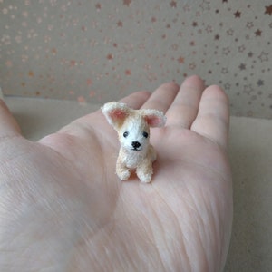 Miniature dog crochet miny puppy dog for doll dollhouse pet collectible animal interior toy for gift