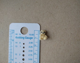 Micro miniature yellow bear tiny animal mini crochet toy for doll dollhouse pet