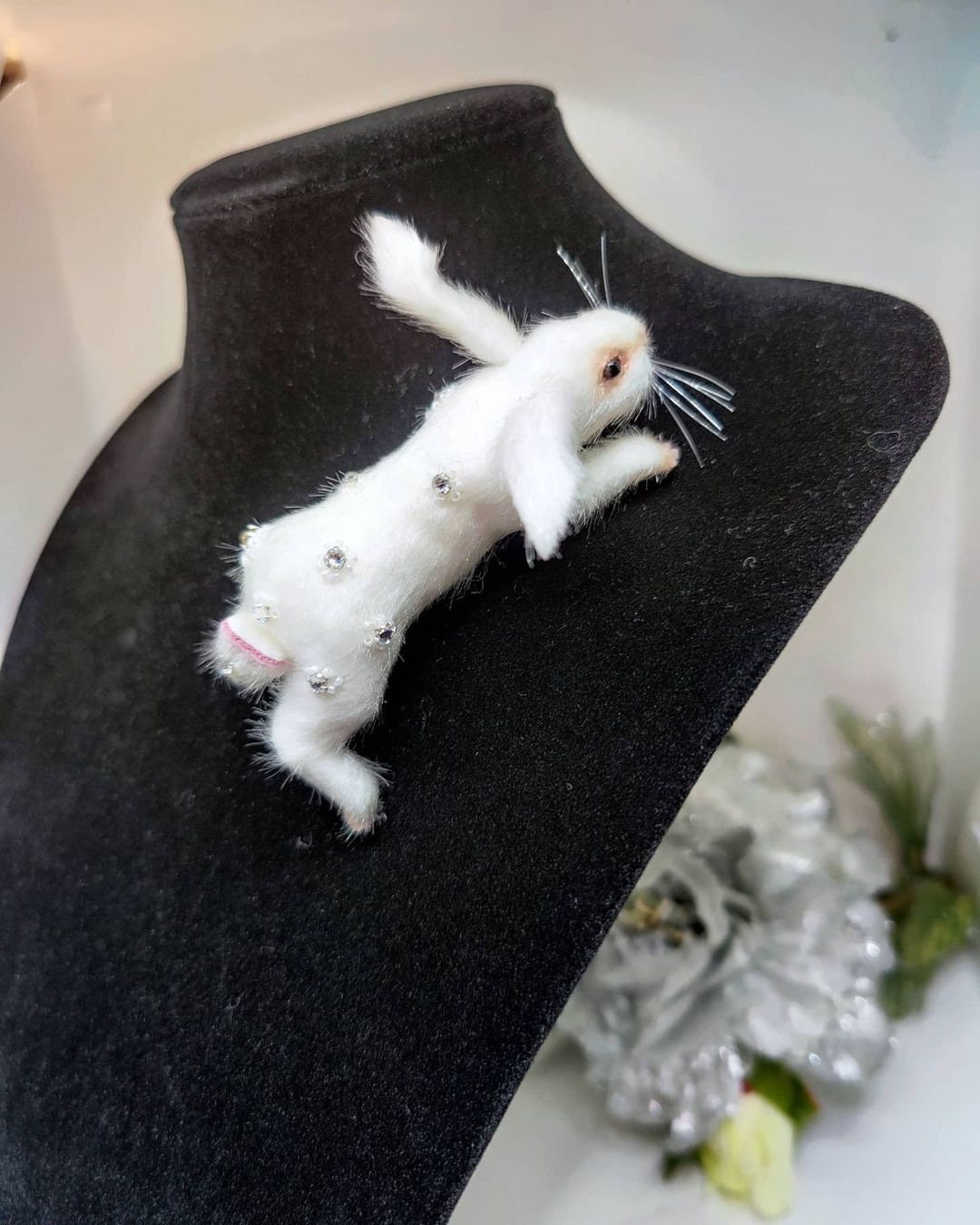 Rabbit Brooch Realistic Replica of Pet, Rabbit Figurine, Rabbit Pin ...