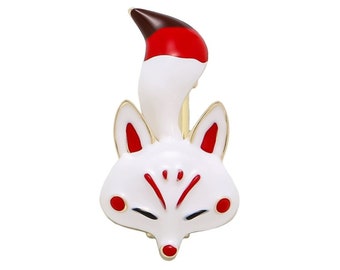 Kitsune Hair Clip | Kitsune | Japanese Fox | fox |  white Fox | Hair Claw | Hair Clip | fringe clip