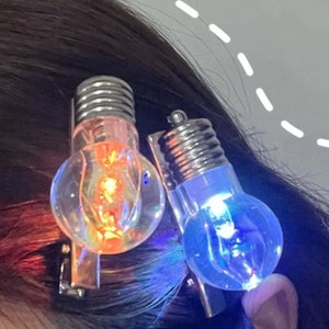 Light up Light bulb Hair Clip | Coachella | Clubbing Hair Clip | Quirky Hair Clip | Stand out accessories | Novelty | Unique |