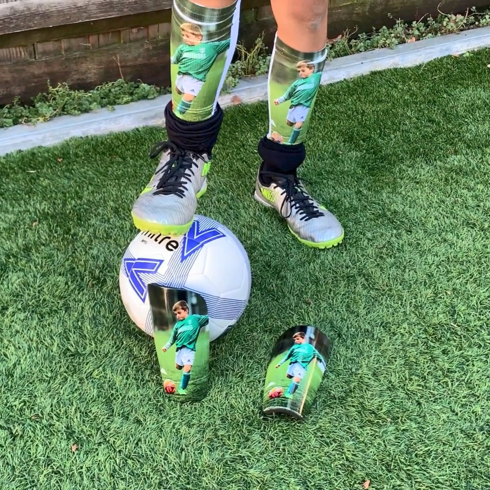 Custom Photo Shin Pad and Sleeve for Soccer Football Lovers
