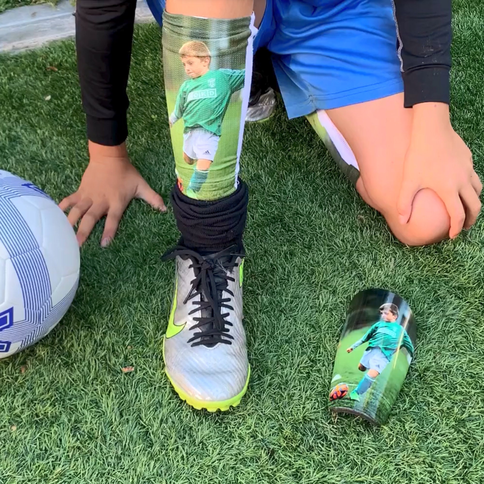Custom Photo Shin Pad and Sleeve for Soccer Football Lovers