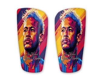 Neymar Jr. Parastinchi personalizzato con il tuo nome, regalo personalizzato con foto artistiche, parastinchi da calcio, polipropilene
