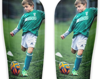 Personalized Kids Soccer Shin Guards with Custom Photo, UK Made Gift