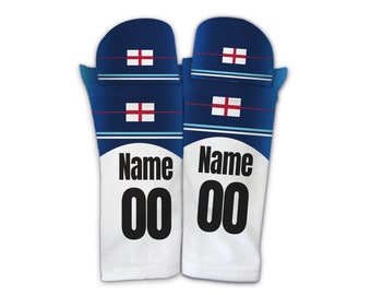 Protège-tibias et protège-tibias personnalisés, Équipe d'Angleterre de football en vedette, Caoutchouc mousse, polyester, cadeau de football