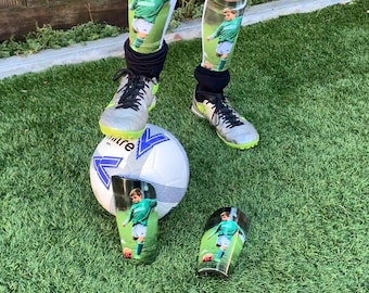 Custom Photo Soccer Shin Guards with Number for Football Gift