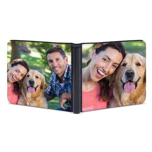 Cartera personalizada con foto Cartera delgada para hombres Cartera personalizada de doble cara Regalo de aniversario Cartera plegable para hombre Regalo del día del padre