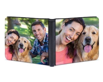 Personalisierte Brieftasche für Männer, Benutzerdefinierte Bi-Fold Brieftasche mit Ihrem Bild, Brieftasche im Lederstil mit Gravur, Geschenk für Papa, Vatertagsgeschenk