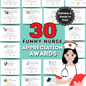 Funny Nurse Appreciation Award Certificates Happy Nurse Week Recognition Gift CNA Nursing Funny Award Thank You Nurse Healthcare Gift Bundle