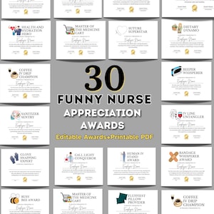 Funny Nurse Appreciation Award Certificates Happy Nurse Week Recognition Gift CNA Nursing Funny Award Thank You Nurse Healthcare Gift Bundle
