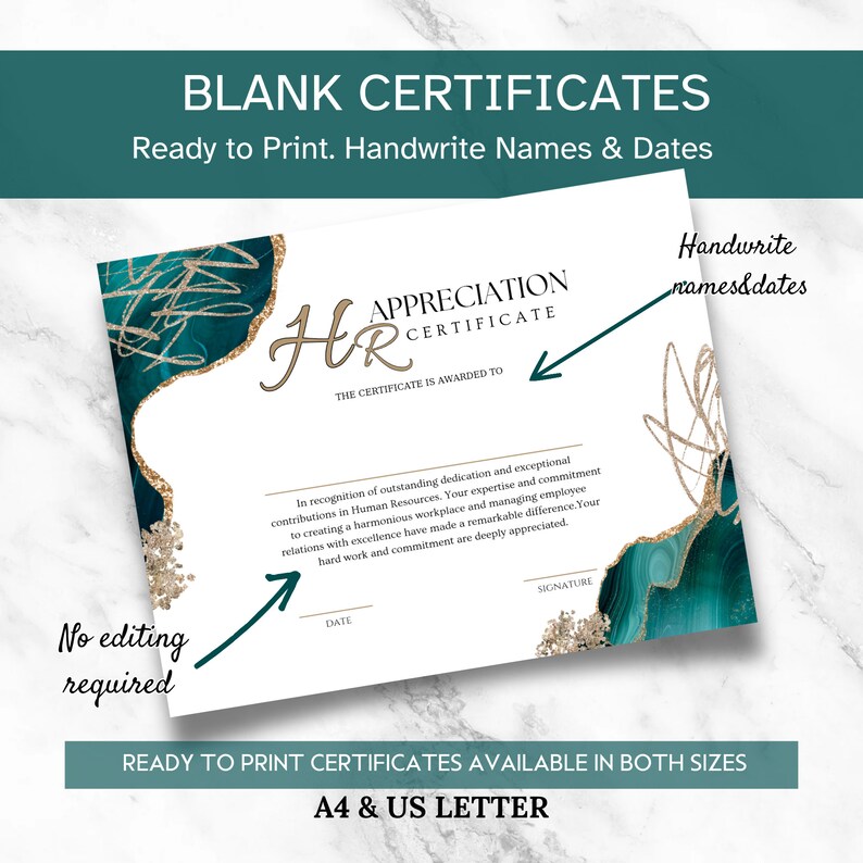 HR Template Hr Appreciation Award Funny Hr Office Decor Human Resources Gifts Certificate of Achievement Hr Manager Gifts Corporate Hr Hero
Human Resources Gift Ideas Editable Certificate of Appreciation Gold and Turquoise Bonus Ready to Print Award