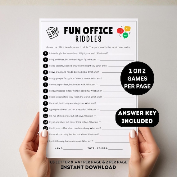 Employee Appreciation Riddle Game Office Team Building Game Work Icebreaker Activity Printable Office Game for HR Events Fun Employees Staff