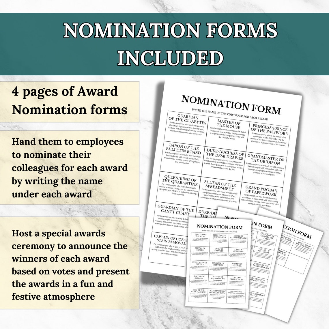 Funny Employee Appreciation Awards: Editable Certificates (digital ...