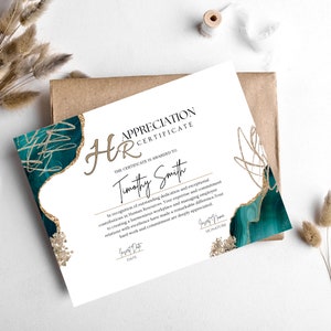 HR Template Hr Appreciation Award Funny Hr Office Decor Human Resources Gifts Certificate of Achievement Hr Manager Gifts Corporate Hr Hero
Human Resources Gift Ideas Editable Certificate of Appreciation Gold and Turquoise Bonus Ready to Print Award